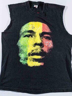 Vintage Bob Marley Redemption Song T-Shirt XL 90s Cutoff Sleeveless Rock Balzout